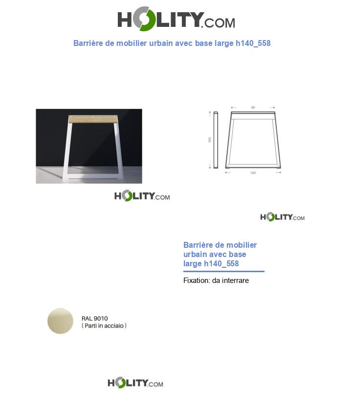 Barrière de mobilier urbain avec base large h140_558