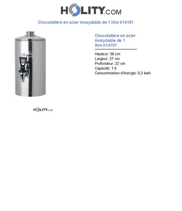 Chocolatière en acier inoxydable de 1 litre h14101