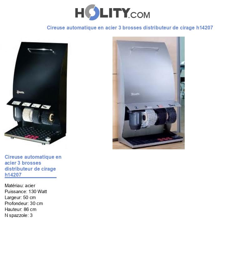 Cireuse automatique en acier 3 brosses distributeur de cirage h14207