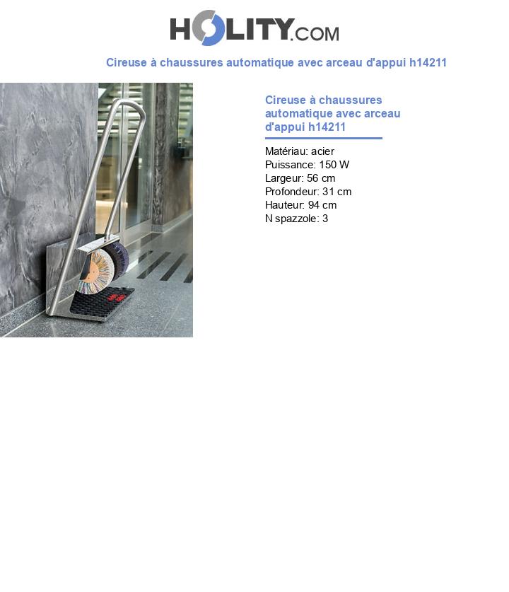 Cireuse à chaussures automatique avec arceau d'appui h14211