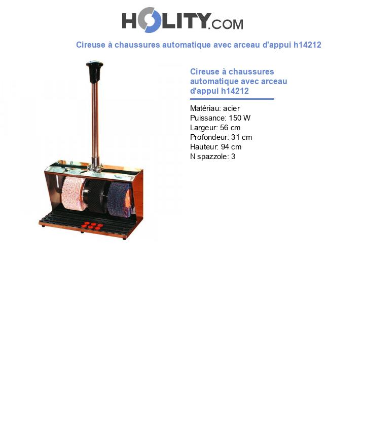 Cireuse à chaussures automatique avec arceau d'appui h14212