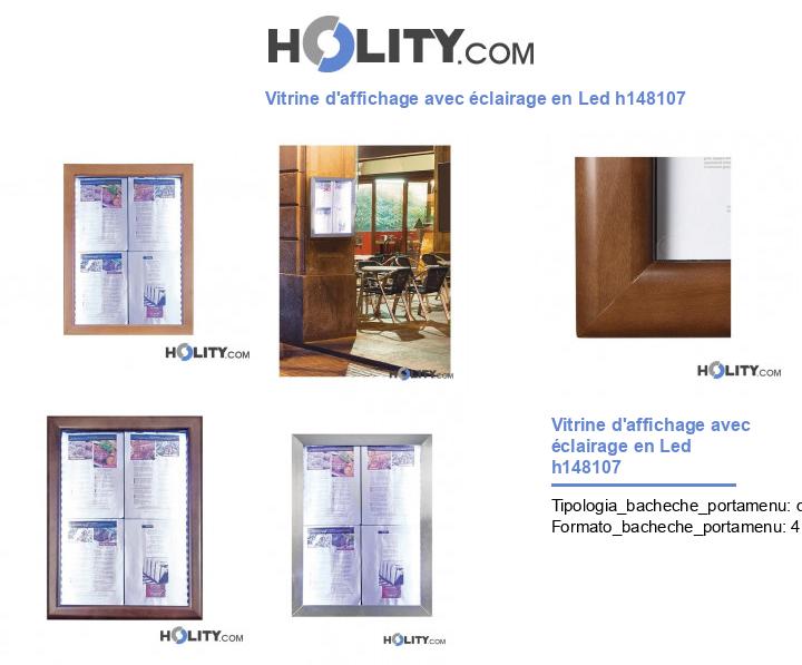 Vitrine d'affichage avec éclairage en Led h148107