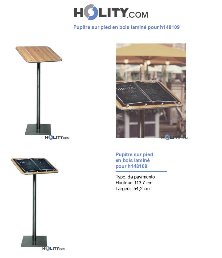 Pupitre sur pied en bois laminé pour h148109