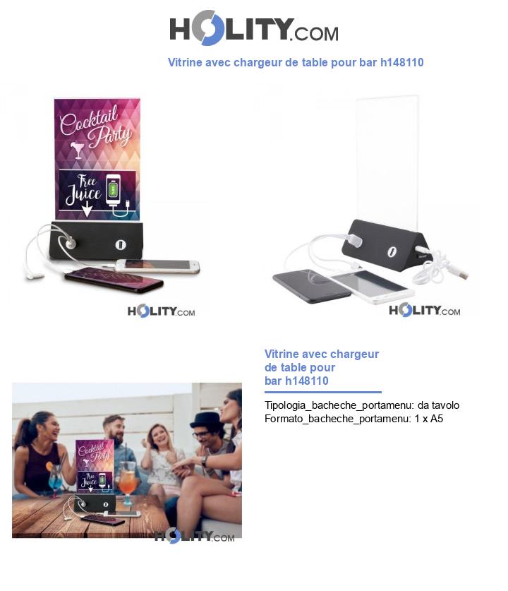 Vitrine avec chargeur de table pour bar h148110