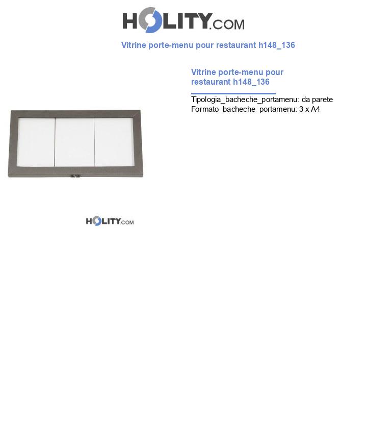 Vitrine porte-menu pour restaurant h148_136