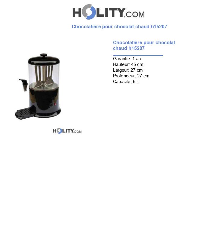 Chocolatière pour chocolat chaud h15207