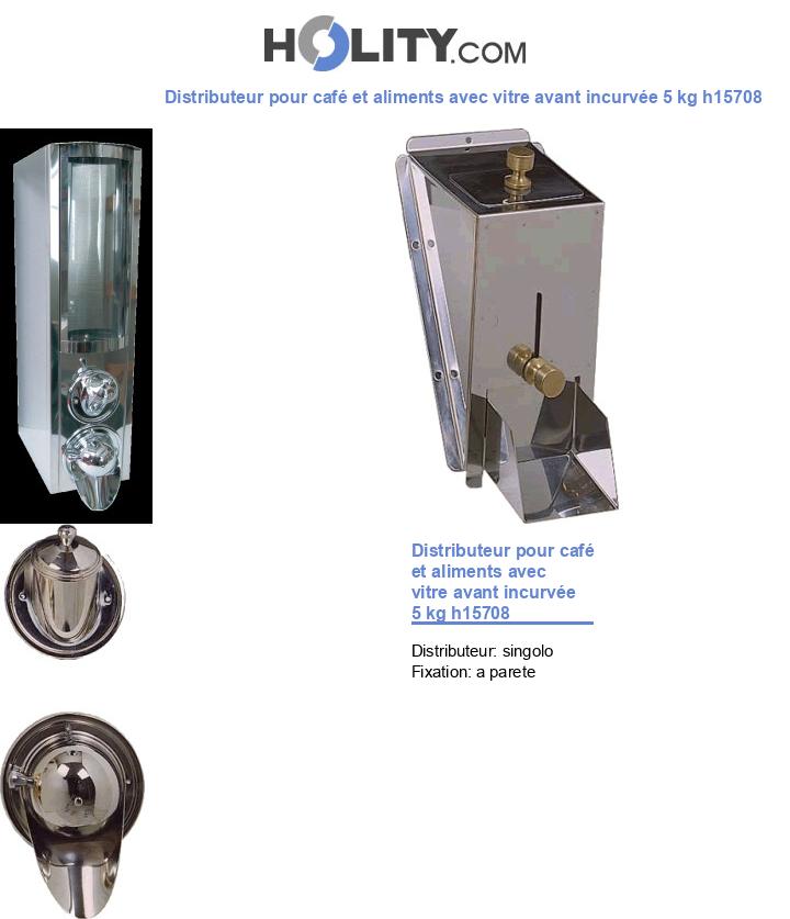 Distributeur pour café et aliments avec vitre avant incurvée 5 kg h15708