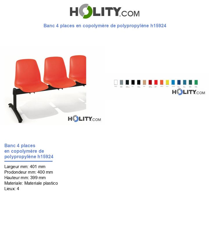 Banc 4 places en copolymère de polypropylène h15924