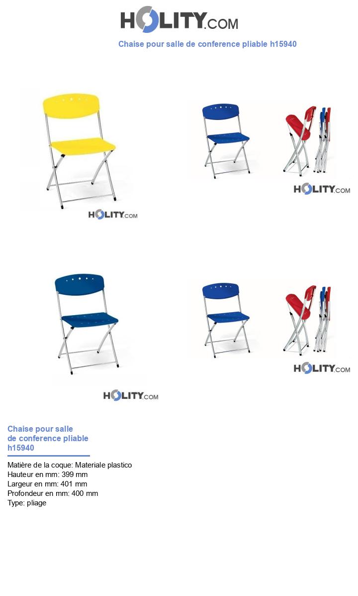 Chaise pour salle de conference pliable h15940