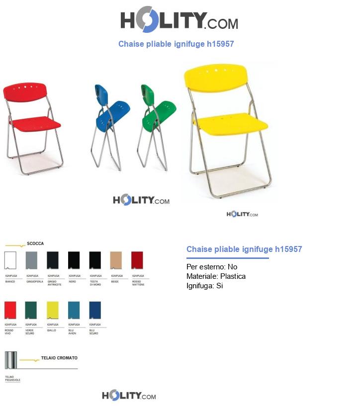 Chaise pliable ignifuge h15957