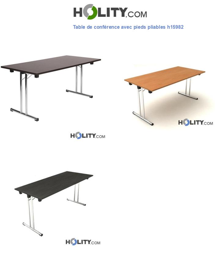 Table de conférence avec pieds pliables h15982