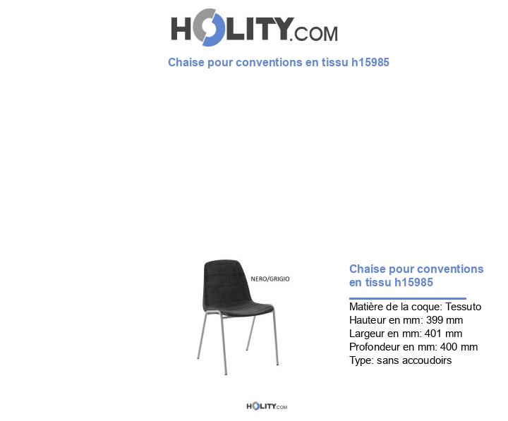 Chaise pour conventions en tissu h15985