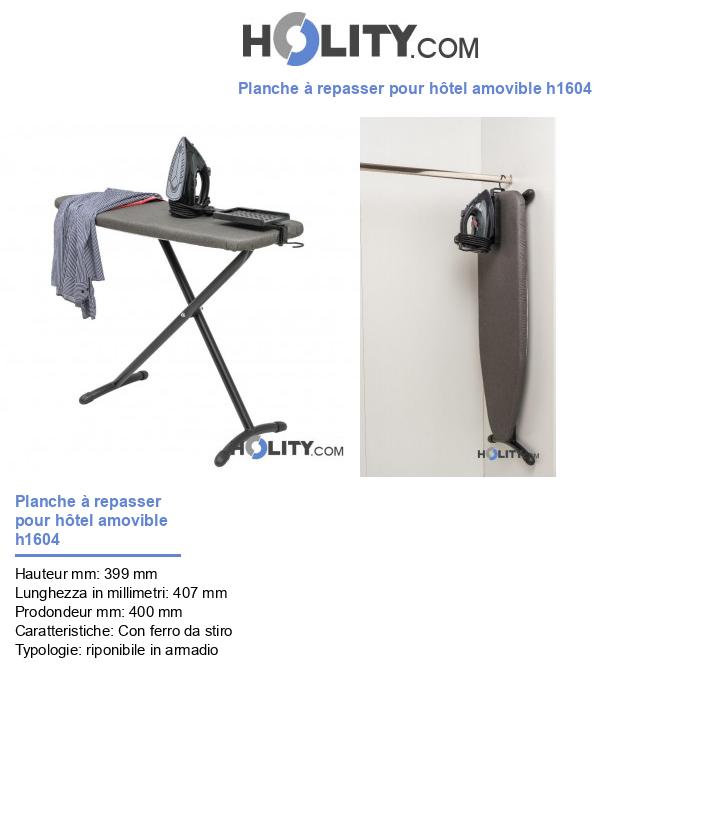 Planche à repasser pour hôtel amovible h1604