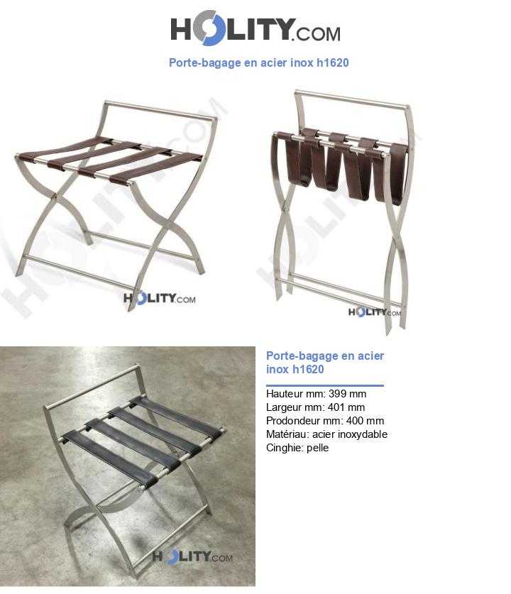 Porte-bagage en acier inox h1620