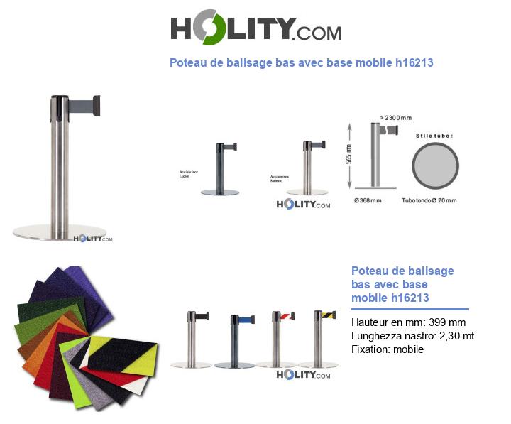 Poteau de balisage bas avec base mobile h16213