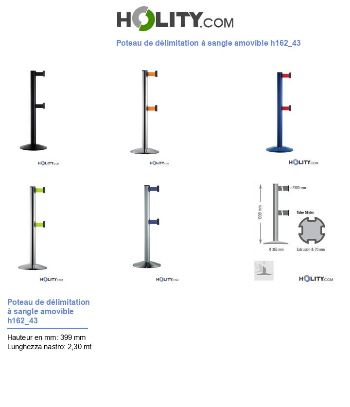 Poteau de délimitation à sangle amovible h162_43