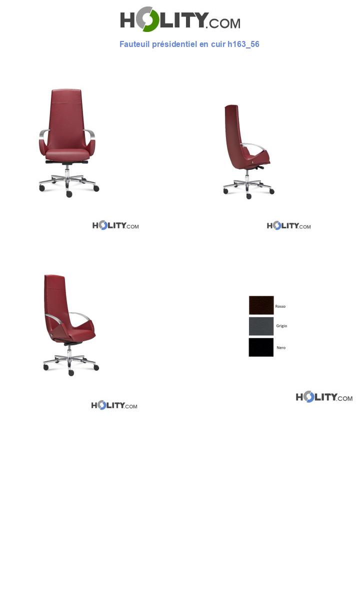 Fauteuil présidentiel en cuir h163_56