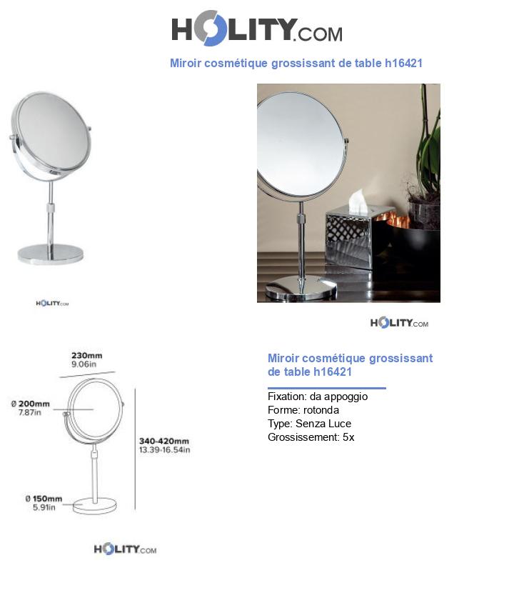 Miroir cosmétique grossissant de table h16421