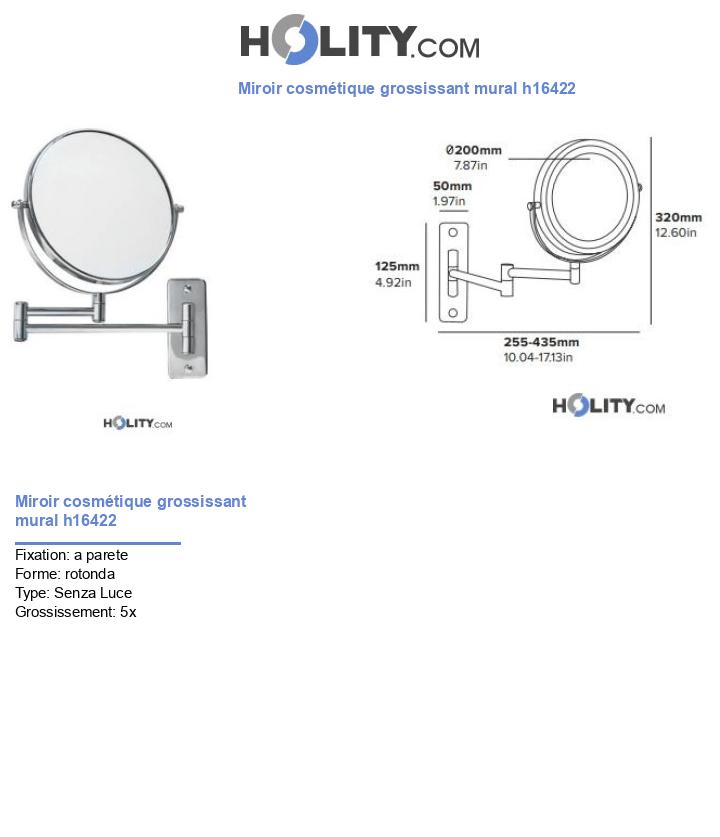 Miroir cosmétique grossissant mural h16422