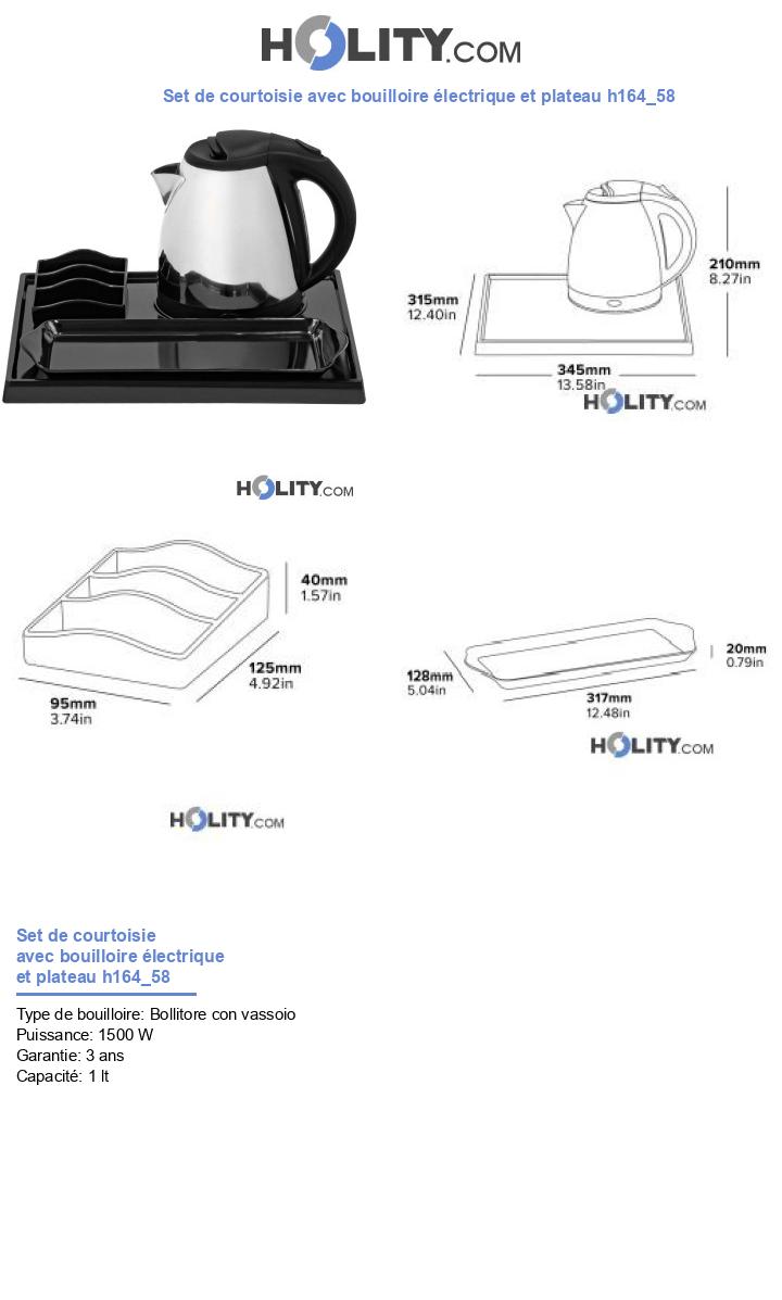 Set de courtoisie avec bouilloire électrique et plateau h164_58