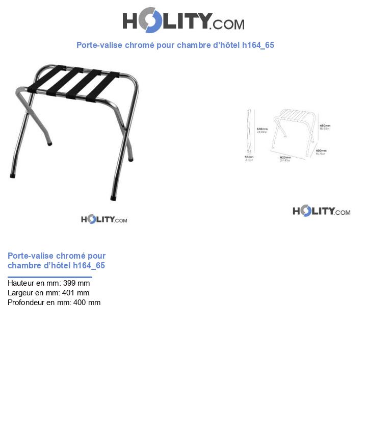 Porte-valise chromé pour chambre d’hôtel h164_65