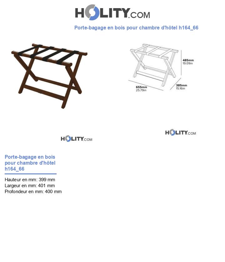 Porte-bagage en bois pour chambre d'hôtel h164_66
