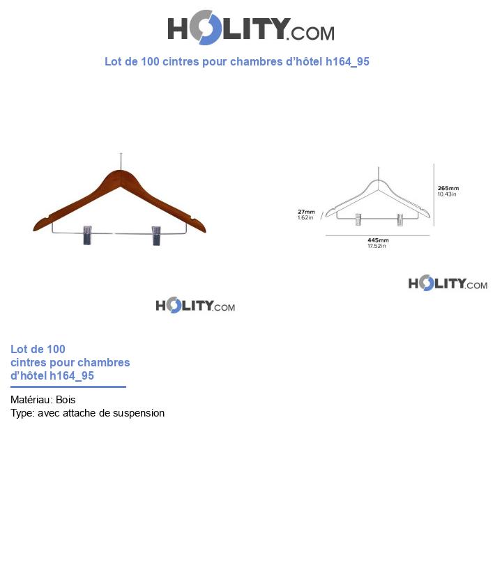 Lot de 100 cintres pour chambres d’hôtel h164_95