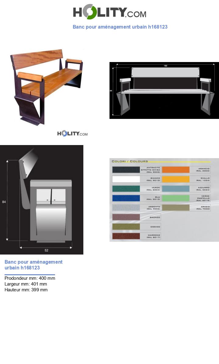 Banc pour aménagement urbain h168123