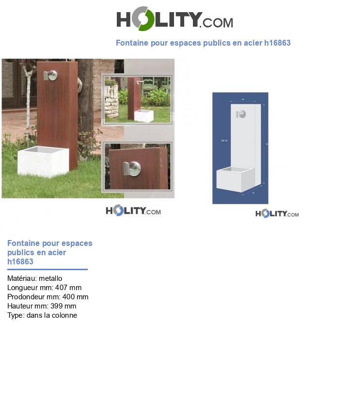 Fontaine pour espaces publics en acier h16863