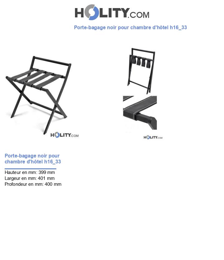 Porte-bagage noir pour chambre d'hôtel h16_33