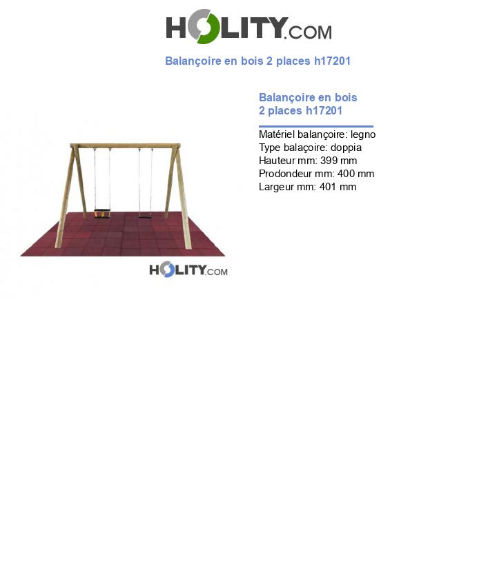 Balançoire en bois 2 places h17201