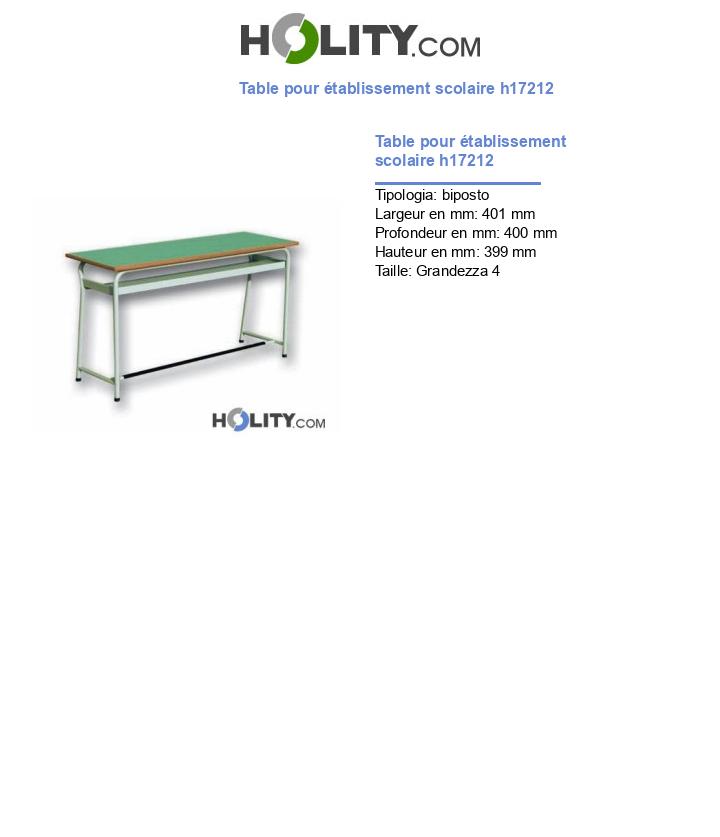 Table pour établissement scolaire h17212