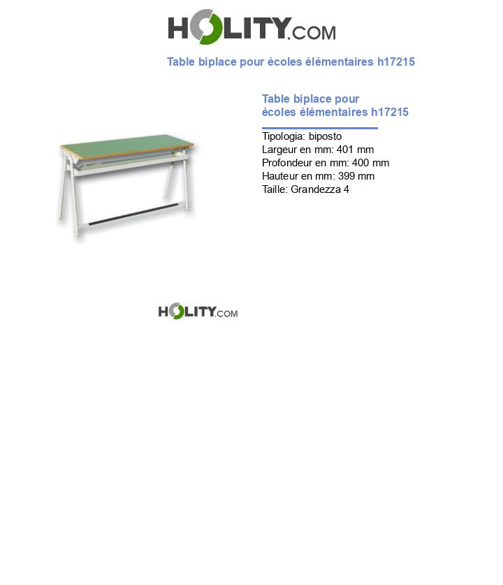 Table biplace pour écoles élémentaires h17215
