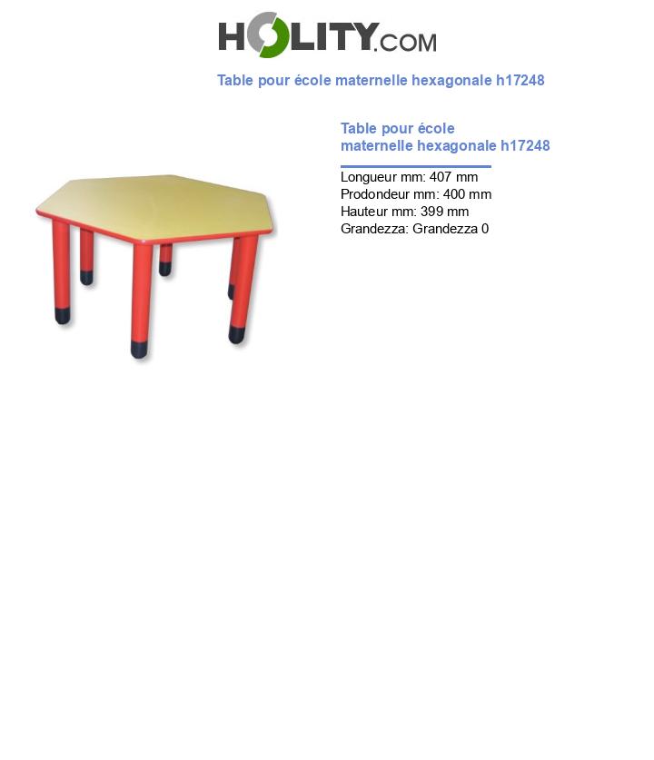Table pour école maternelle hexagonale h17248