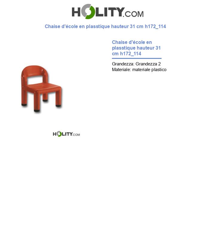 Chaise d'école en plasstique hauteur 31 cm h172_114