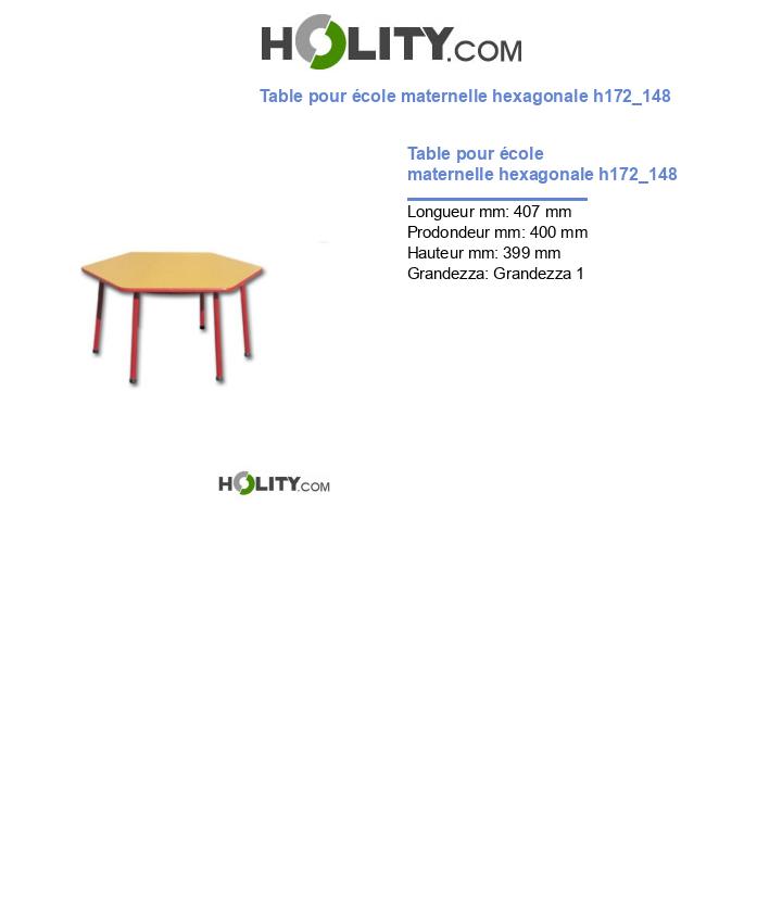 Table pour école maternelle hexagonale h172_148