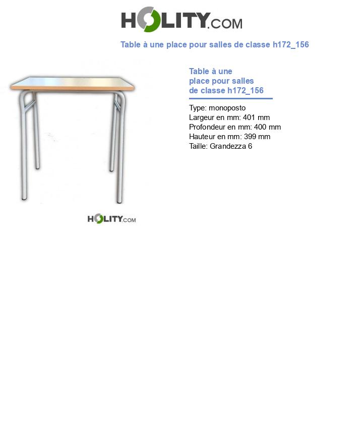 Table à une place pour salles de classe h172_156