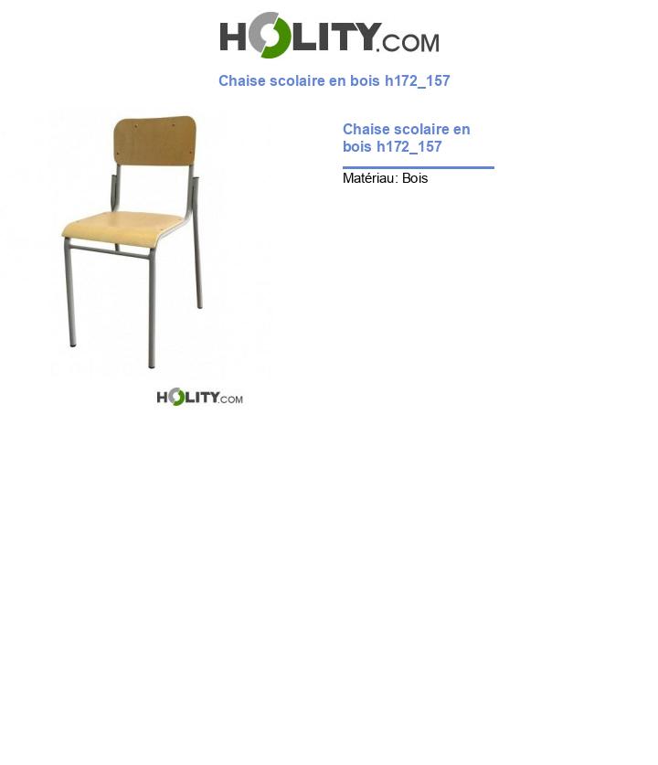 Chaise scolaire en bois h172_157