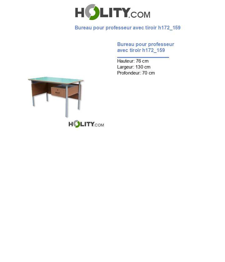 Bureau pour professeur avec tiroir h172_159