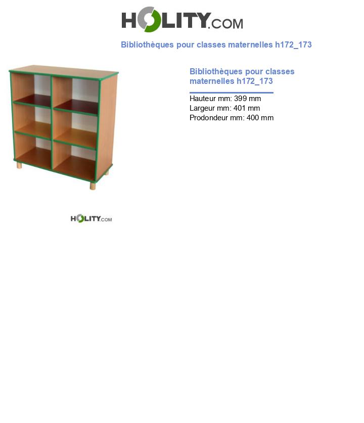 Bibliothèques pour classes maternelles h172_173