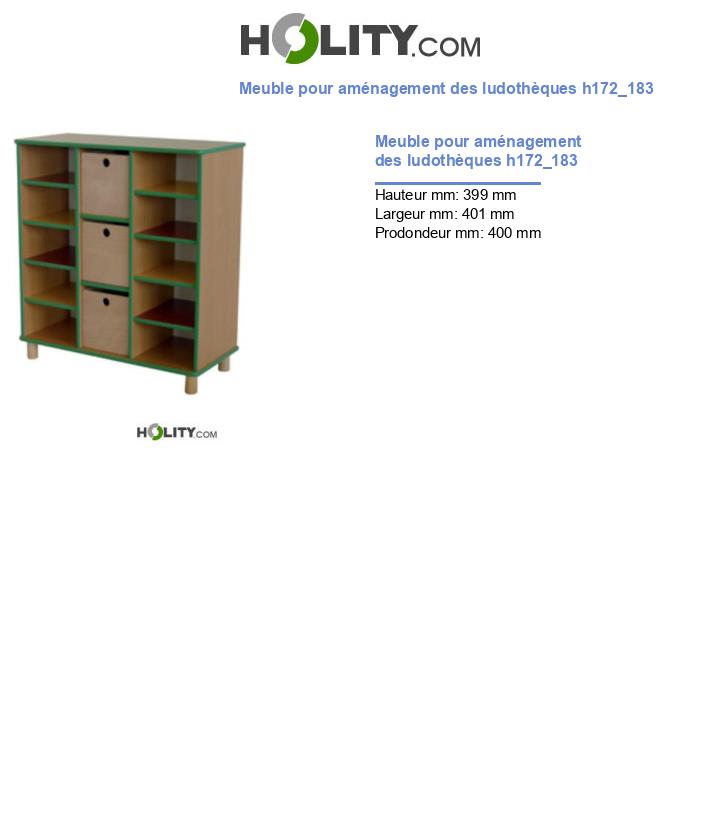 Meuble pour aménagement des ludothèques h172_183