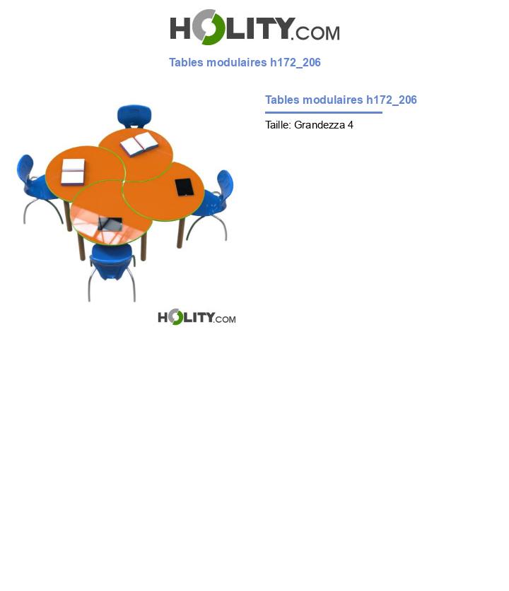 Tables modulaires h172_206