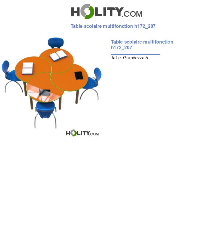 Table scolaire multifonction h172_207