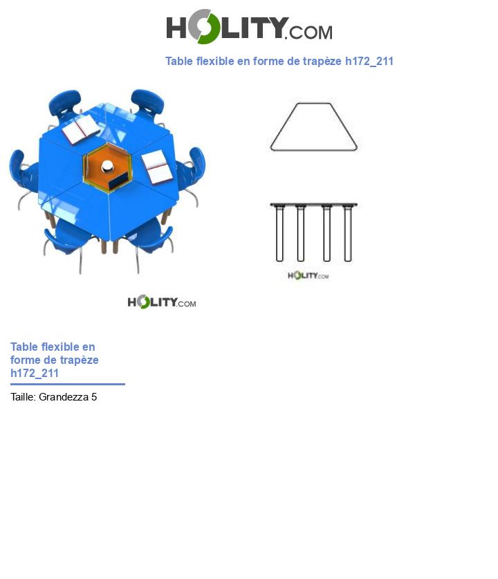 Table flexible en forme de trapèze h172_211