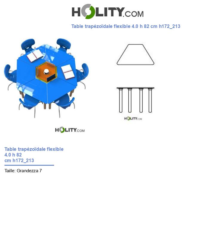 Table trapézoïdale flexible 4.0 h 82 cm h172_213