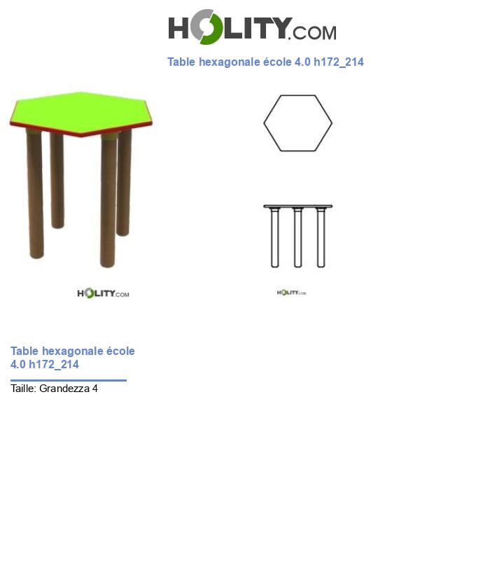 Table hexagonale école 4.0 h172_214