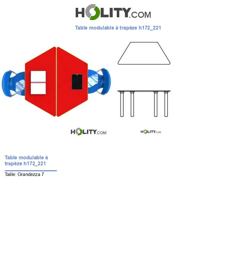 Table modulable à trapèze h172_221