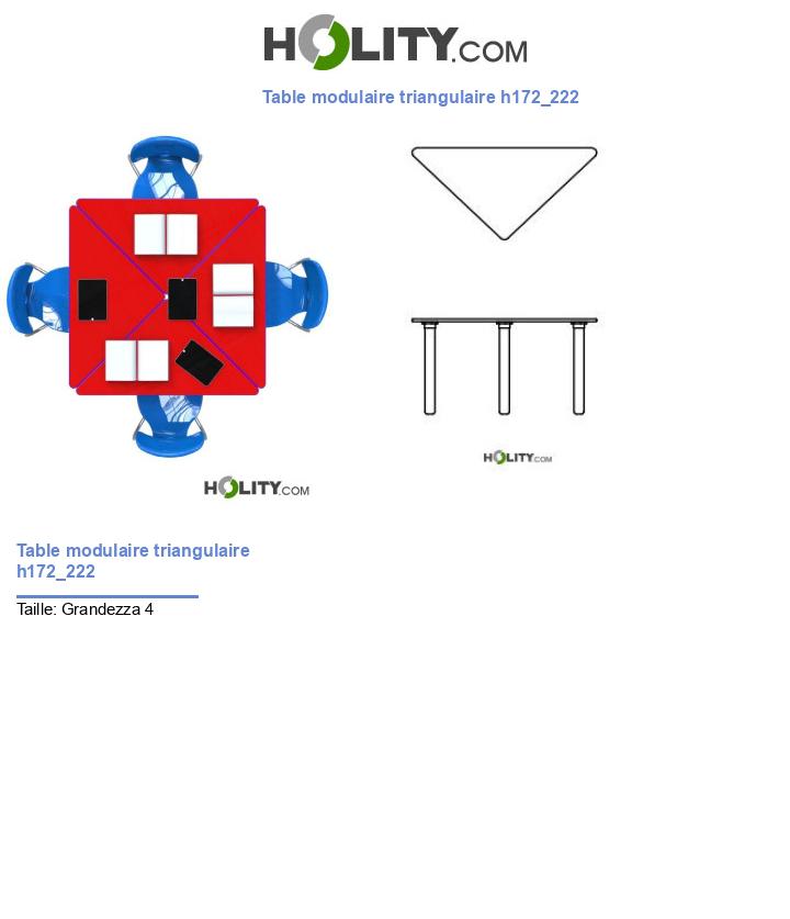 Table modulaire triangulaire h172_222