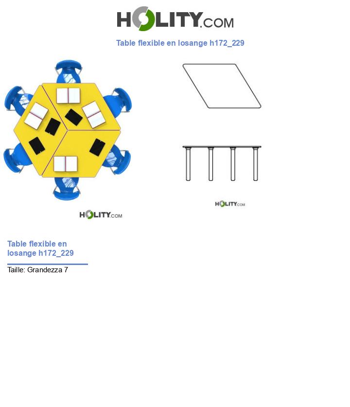 Table flexible en losange h172_229