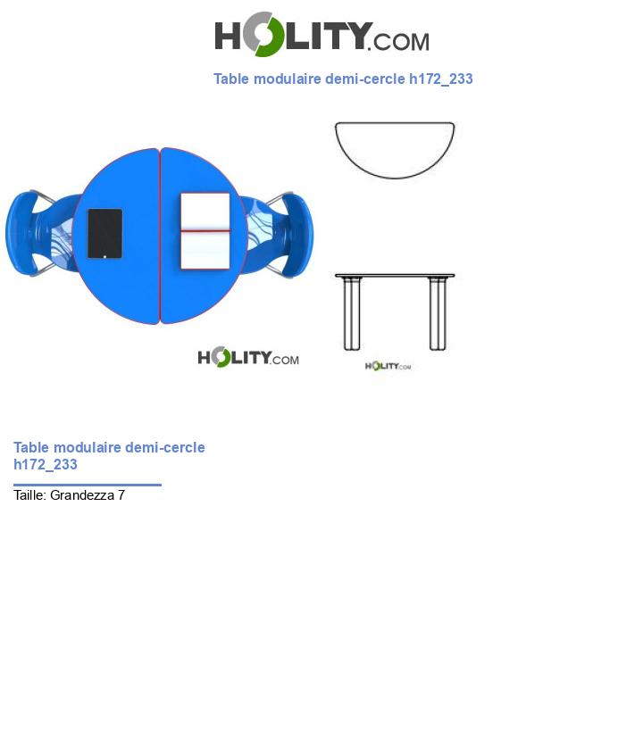Table modulaire demi-cercle h172_233